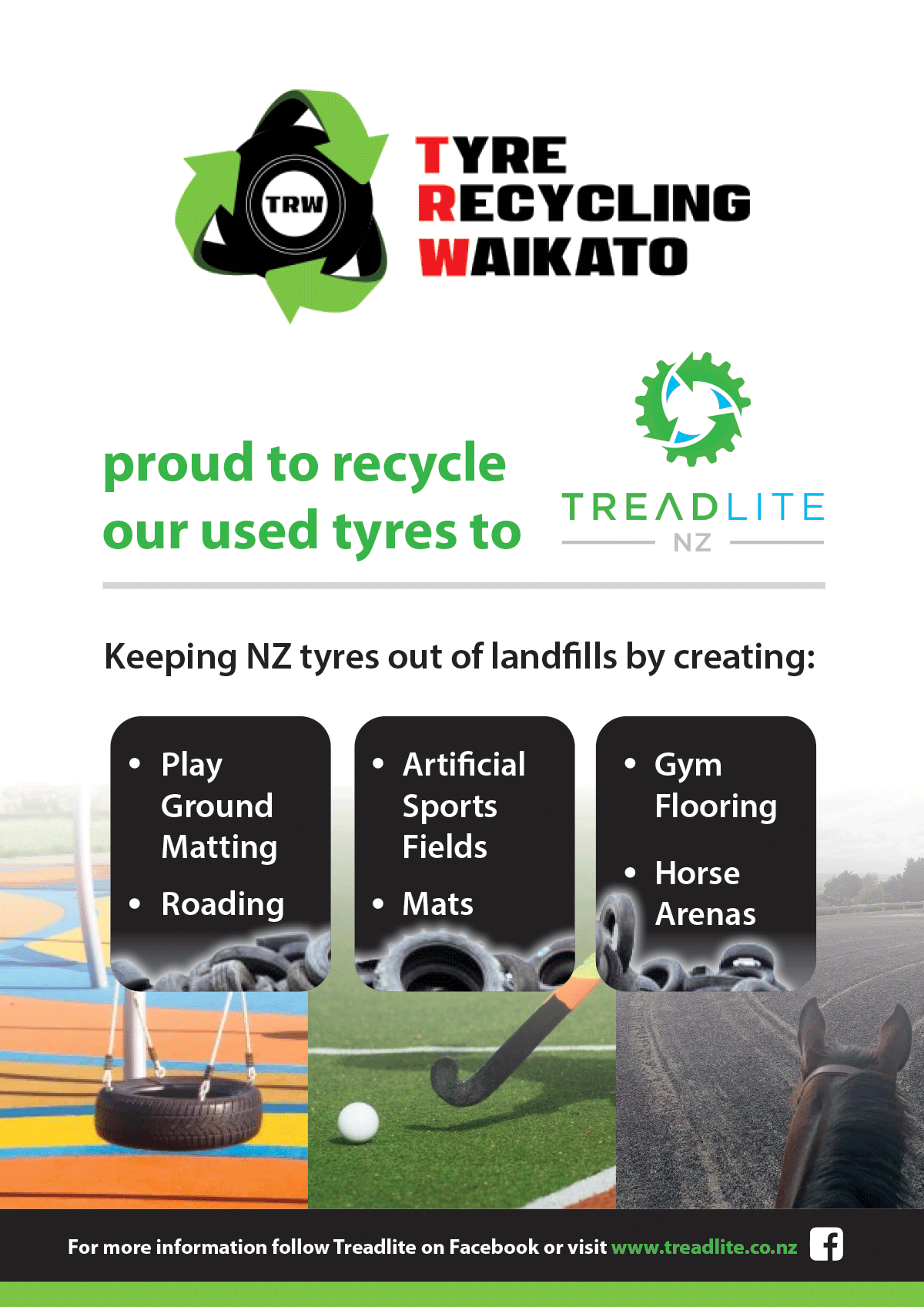 Tyre recycling waikato treadlite poster